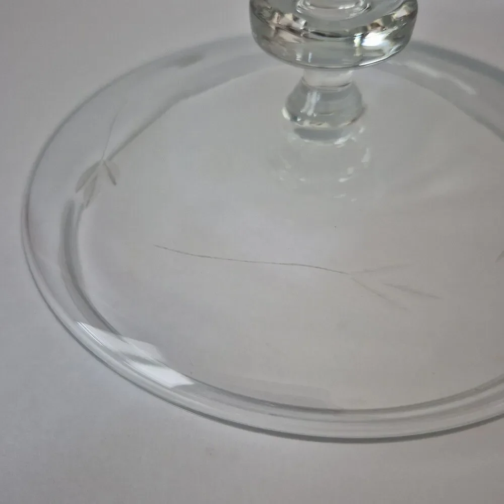 VTG Princess House Heritage Crystal Etched Floral Covered Dishes Bowls Set of 2